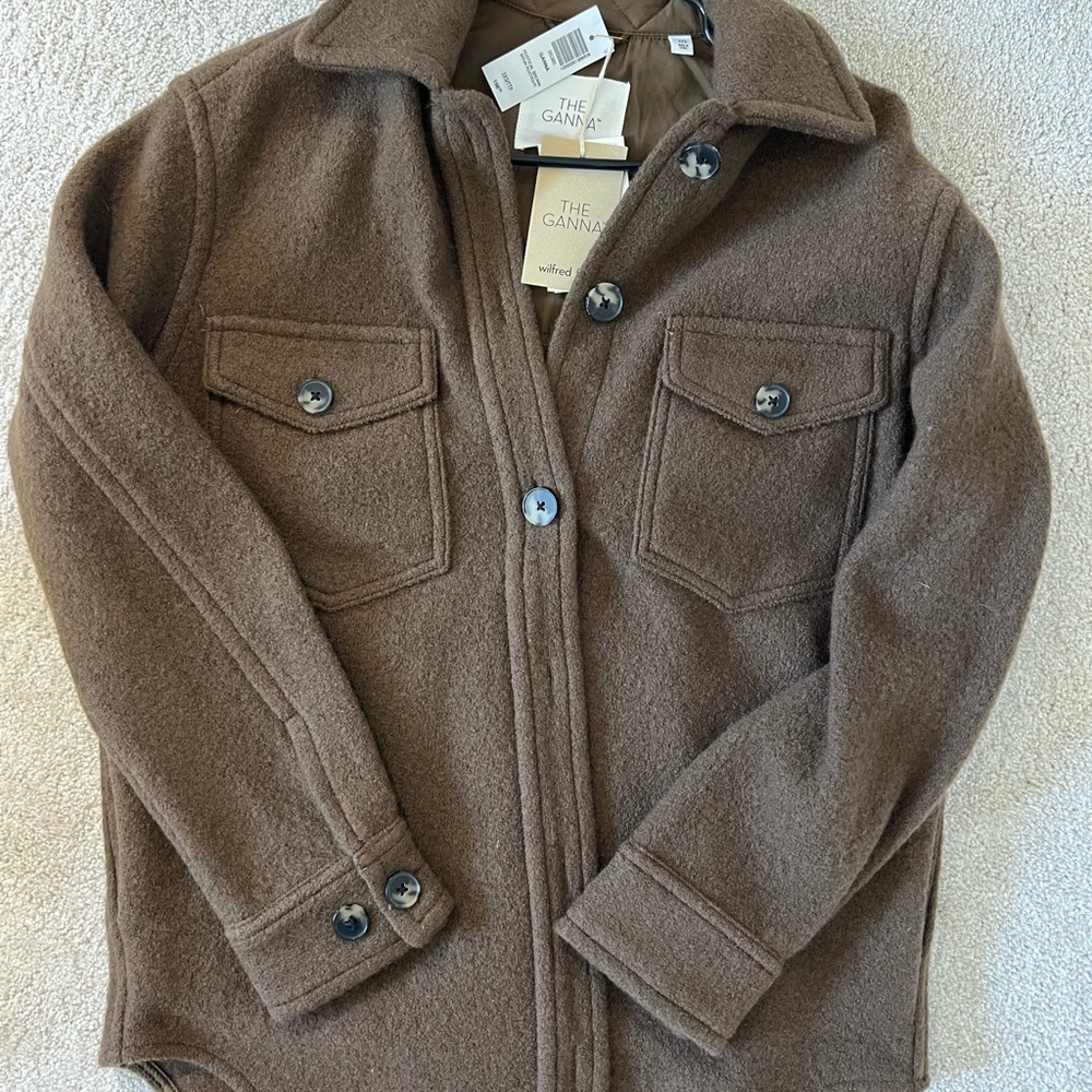 Aritzia Wilfred Free “The Ganna” Shirt Jacket in “Rustical Brown” size 2XS